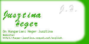 jusztina heger business card